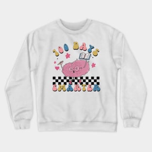 100 Days Smarter Shirt, Retro 100th Day of School Crewneck Sweatshirt